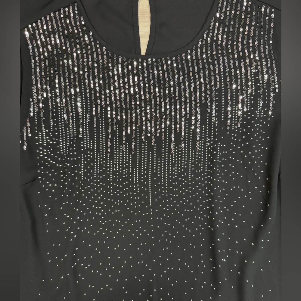 Torrid Black Sequin Embellished Blouse - Picture 7 of 7